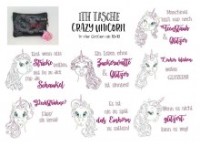 Stickserie ITH - Crazy Unicorn Zipper Tasche